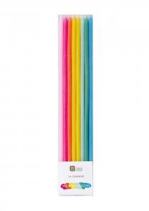 Tårtljus - Långa - Birthday Brights Rainbow Candles - 16 cm - www.frokenfraken.se