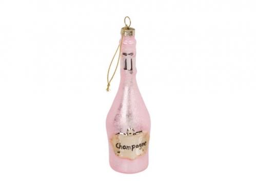 Julkula - Champagneflaska - Rosa - 15 cm - www.frokenfraken.se
