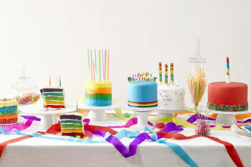 Trtljus - Lnga - Birthday Brights Rainbow Candles - 16 cm - www.frokenfraken.se