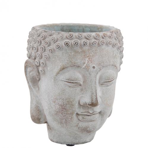 Kruka - Buddha - Grå - 15 x 14 cm - www.frokenfraken.se