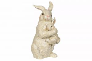 Påskdekoration - Hare kramas - Vit/glitter - 16 x 30 cm - www.frokenfraken.se
