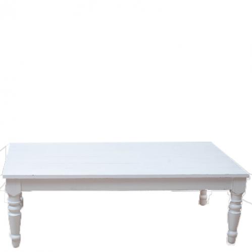 Soffbord - Vitt - Trä med svarvade ben - 140 x 80 cm - www.frokenfraken.se