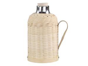 Termoskanna med flätad bambu - 1,3 L - Natur - 26 cm - www.frokenfraken.se