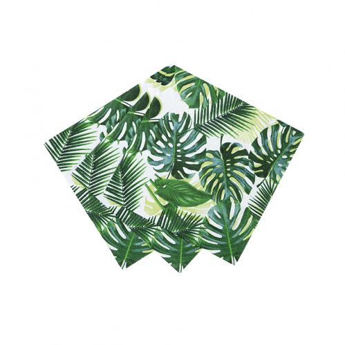 Servetter - Tropical Fiesta Palm Leaf Cocktail Napkins - www.frokenfraken.se