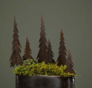 Julgran - På Stick - Metall - Rost - 1 st - 18 x 6 cm - www.frokenfraken.se