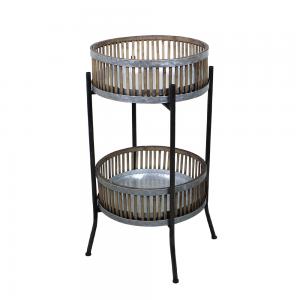 Piedestal - Zink/Bambu - 76 x Ø49 cm - www.frokenfraken.se