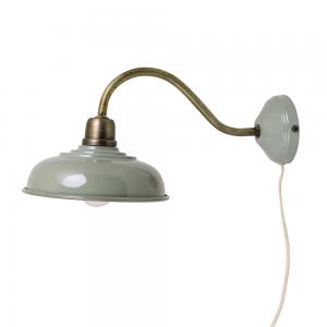 Vägglampa - Grön/Mässing - 39 x Ø20 cm - www.frokenfraken.se