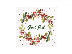 Servetter - God Jul Krans - 20-pack - 33 x 33 cm - www.frokenfraken.se