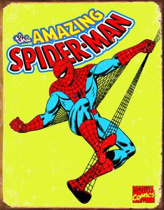 Spiderman - Retro Metallskylt - 32x41 cm - www.frokenfraken.se