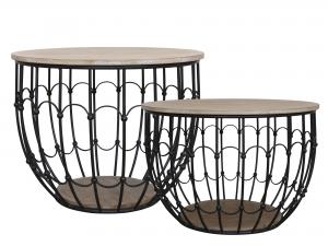 Soffbord - 2 storlekar- Antik svart - 42 x Ø57/39 x Ø49 cm cm - www.frokenfraken.se