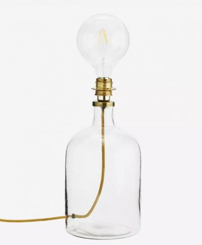 Bordslampa - Glasflaska med bastskärm - 49 cm - www.frokenfraken.se