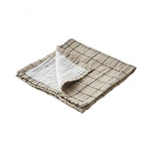 Tygservett - Rutig - Beige/svart - 40 x 40 cm - www.frokenfraken.se