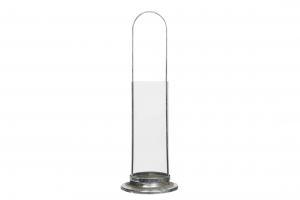 Hängande Ljuslykta - Cylinder - Glas - Silver - 15 x 45 cm - www.frokenfraken.se