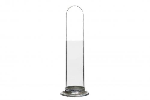 Hängande Ljuslykta - Cylinder - Glas - Silver - 15 x 45 cm - www.frokenfraken.se