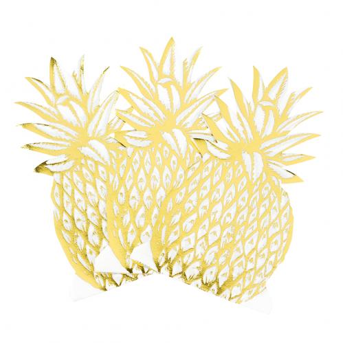 Servett Ananas - Modern Metallics Pineapple Shaped Napkins - 20 cm - www.frokenfraken.se