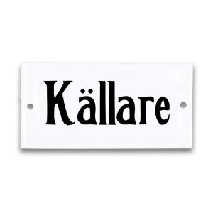 Emaljskylt - "Källare"- 4,5 x 9 cm - www.frokenfraken.se