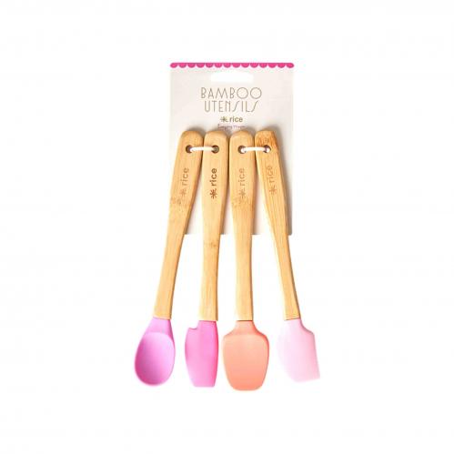 Slickepott set - 4 st - rosa - Bambu - 21 x 4 cm - www.frokenfraken.se