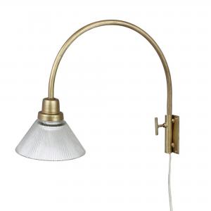 Vägglampa Gunilla Liten Klar/Antik Mässing - H30 x D43 cm - www.frokenfraken.se