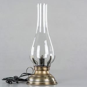 Lampa - Fotogenlampa med el - Antik Mässing - 45 cm - www.frokenfraken.se