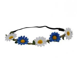 Hårband - blommor - Blå & Vit - Ø25 cm - www.frokenfraken.se