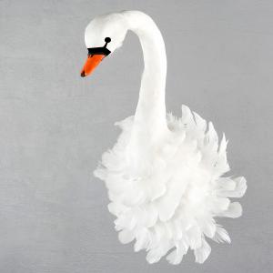 Svan - Svanhuvud Vit för vägg - 60 cm - www.frokenfraken.se