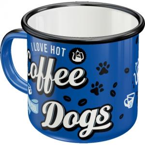 Mugg - Emalj - I Love Hot Coffee - www.frokenfraken.se