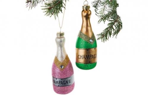 Julkula - Champagneflaska - Rosa - 14 cm - www.frokenfraken.se
