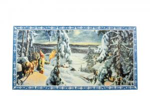 Julbonad - Tomte Med Fackla i Snön - 80 x 41 cm - www.frokenfraken.se