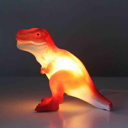 Dinosaurielampa - T-Rex - Rd - LED - Liten - www.frokenfraken.se