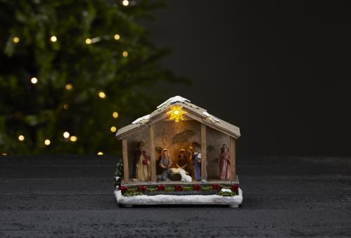 Julkrubba med belysning - 15 cm - www.frokenfraken.se