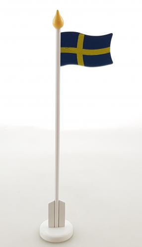 Flagga - Bordsflagga i trä med fot - 30 cm - www.frokenfraken.se