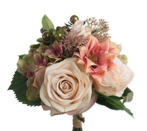 Mr Plant Bukett - Cremerosa - Sidenblommor - 30 cm - www.frokenfraken.se