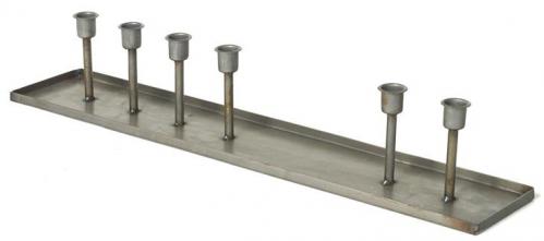 Bordsljusstake - Metall - 6 ljus - 60 x 12 cm - www.frokenfraken.se