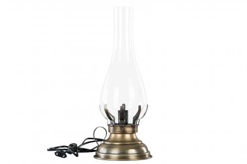 Lampa - Fotogenlampa med el - Antik Mässing - 45 cm - www.frokenfraken.se