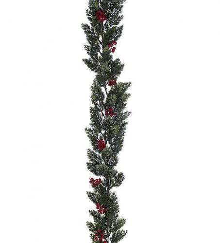 Girlang - Cypress med rda br - Julgirlang - 150 cm - www.frokenfraken.se