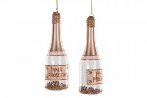 Proseccoflaska - Glas - Rosa - 2-Pack - 13 cm - www.frokenfraken.se
