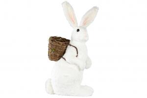 Hare med korg - Vit Stor 43 x 39 x 90 cm - www.frokenfraken.se