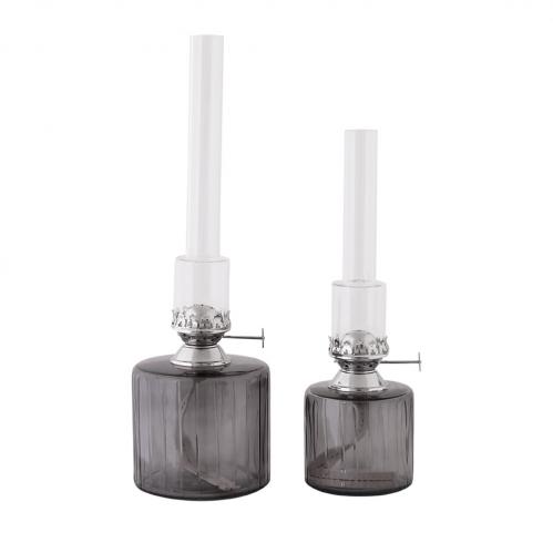 Fotogenlampa Rak Rökgrå Nickel - 30 x Ø10 cm - www.frokenfraken.se