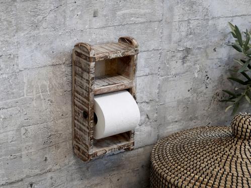 Toalettpappershllare - Murstensform - Antik Vit - 30 x 15 cm - www.frokenfraken.se