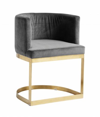 Lounge Dinner Chair - Grey Velvet & Gold - www.frokenfraken.se