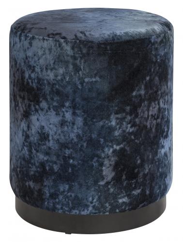 DORN pouf blue velvet/black base - www.frokenfraken.se