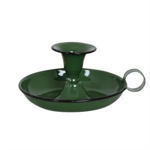 Ljusstake Olle Mörkgrön - Ø 13 x H 6 cm - www.frokenfraken.se