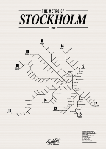 Poster - Metro of Stockholm - 50 x 70 cm - www.frokenfraken.se