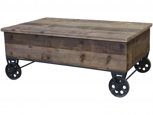V.31 - Soffbord lågt på vackra hjul - Antik Natur - 100 x 60 - www.frokenfraken.se
