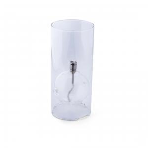 Oljelampa - Glas - Cylinder med boll - Silver - 22 cm - www.frokenfraken.se