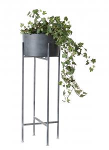 Kruka på piedestal - Svart - Metall - 28 x H75 cm - www.frokenfraken.se