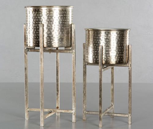 Kruka på piedestal - Guld/Champange - 14 x 12 x 32 - www.frokenfraken.se