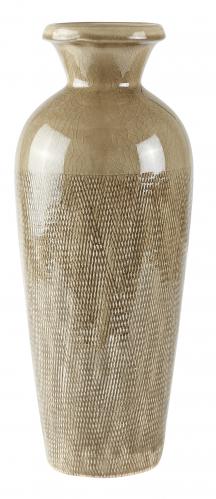 Vas - m. mnster - Keramik - Sand - D 18,0cm - 
H 46,0cm - - www.frokenfraken.se