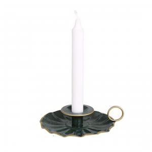 Ljusstake Ingrid Mörkgrön - Ø 15 x 4 cm - www.frokenfraken.se