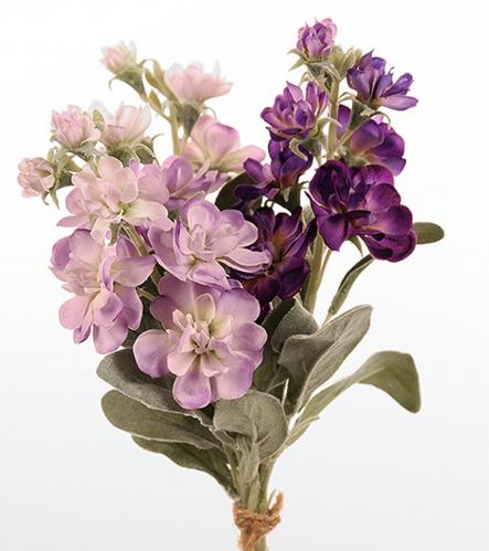 Lövkoja bukett - Lila - 28 cm - www.frokenfraken.se